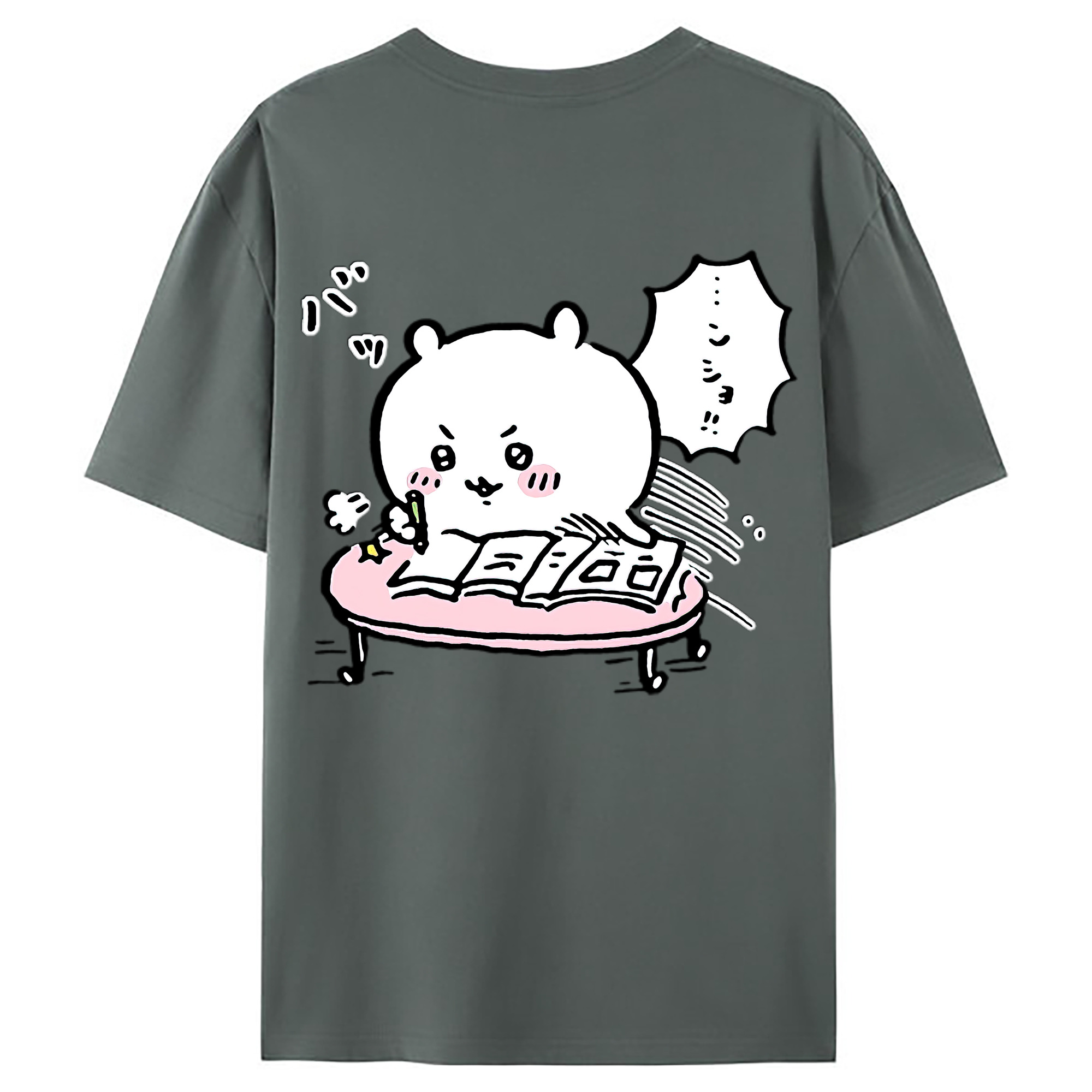 （画像用） ちいかわ ちいかわ Chii-kawa chiikawa 綿100％ メンズ半袖Tシャツ（バックプリント） 通気性